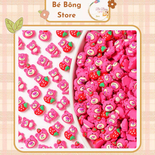 Set 1/5 charm gấu dâu trang trí toploader, kẹp tóc, ốp lưng diy