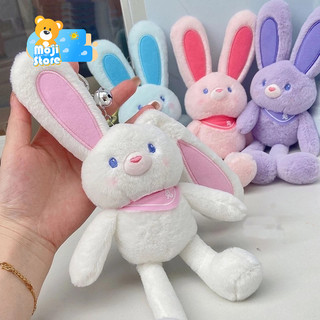 (Hàng sẵn) Móc Khoá Thỏ Bông Rút Tai, Gấu bông Dài Dễ thương Quà tặng bạn gái, móc khóa cute hình thỏ bông
