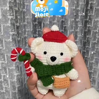 (Hàng sẵn) Móc khóa gấu trắng handmade cute, móc khóa dễ thương thủ công tặng người yêu, bạn gái
