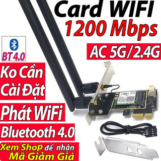 ✅Hỏa Tốc✅ Card WiFi intel AC 5G có Bluetooth tốc độ cao Card wifi 2 băng tần kép Thẻ wifi 2 kênh 7260 Card Wifi Pcie PC