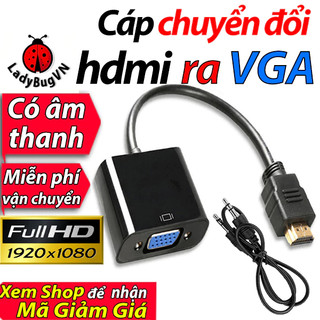 Dây cáp hdmi sang vga cáp hdmi ra vga dây hdmi to vga có âm thanh dây chuyển hdmi vga dây hdmi vga 1080 full hd fullhd