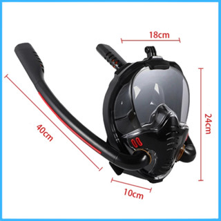 Mặt nạ lặn biển full face 2 ống thở đôi chống đọng sương phiên bản mới có mount gắn gopro