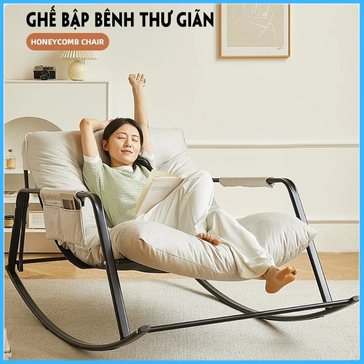 Ghế bập bênh đôi có gác chân, ghế sofa lười thư giãn phong cách Hàn Quốc | BigBuy360 - bigbuy360.vn