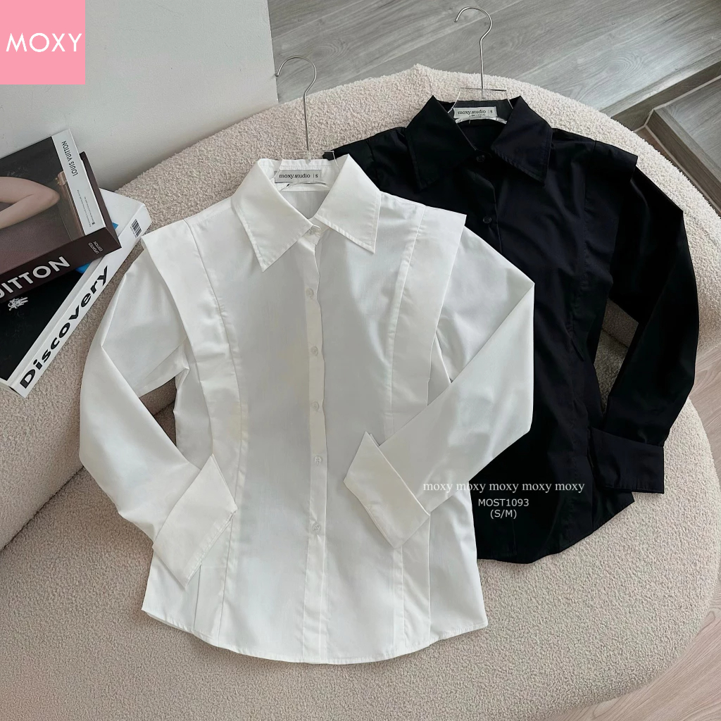 MOST1093-Nikki shirt - Áo sơ mi kiểu phối