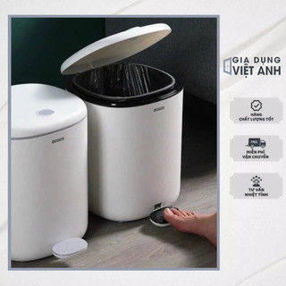Thùng rác đạp chân thông minh 11l ecoco nắp kín, chống mùi, 2 chế độ mở hiện đại 2228 gdva