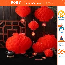 Đèn lồng đỏ Nilon chữ Phúc nhiều size treo trang trí Lễ Tết, đèn lồng giấy đỏ ni lông
