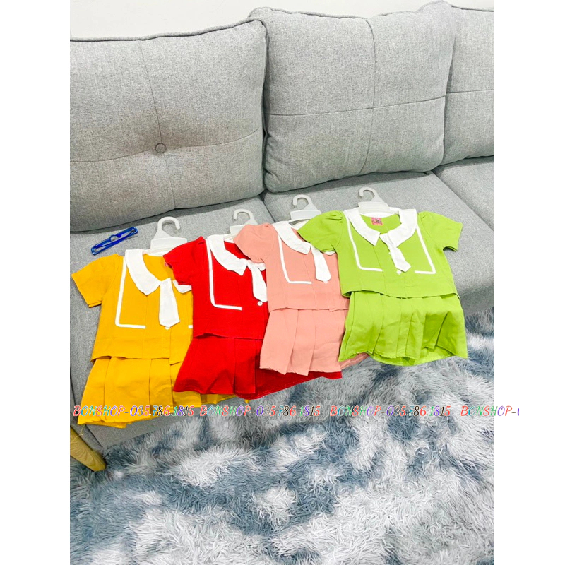 Sét đồ cho bé gái diện đi chơi siêu dễ thương size dưới 22kg