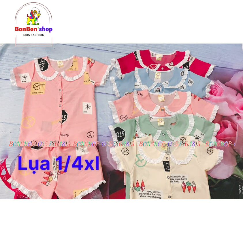 PA01,compo 3 BỘ pizama cho bé, đồ bộ mặc ở nhà cho bé gái, 3b giá 100k
