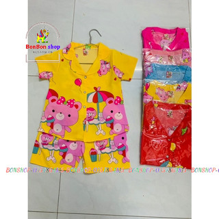Combo 3b pizama lụa cho bé gái tay cộc siêu đáng yêu giá cực rẻ 1-6 tuổi