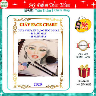 GIẤY FACE CHART - GIẤY TẬP MAKEUP CƠ BẢN Facechart