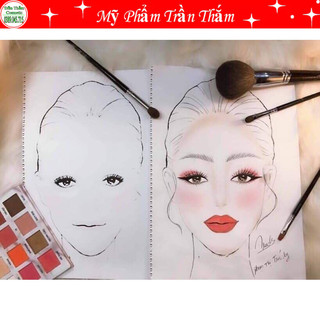 GIẤY FACE CHART - GIẤY TẬP MAKEUP CƠ BẢN Facechart