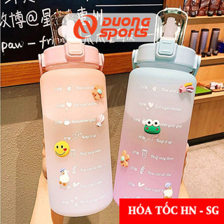Bình Nhựa Đựng Nước Dễ Thương Cute Chia Vạch, Chia Giờ Uống Nước