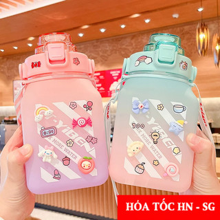 Bình Nước Pastel Siêu Đẹp 1.5 Lít Có Vạch Chia Mực Nước Phong Cách Thể Thao Tặng Sticker
