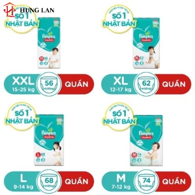 Tã Bỉm Pampers quần size Trung Đại chính hãng