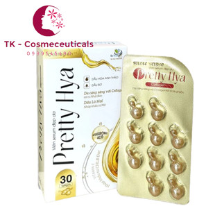 Viên Vitamin E Bôi Dưỡng Trắng Da Pretty Hya / Pretty Aloe Vitamin E, Tinh Dầu Jojoba, Lô Hội Dưỡng Ẩm - Hộp 30 Viên