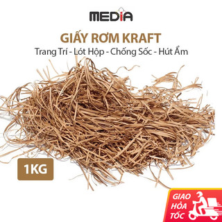 Giấy Rơm Kraft Lót Hộp Quà, Giấy Sợi Rơm Trang Trí, Giấy Kraft Cắt Sợi, Giấy Vụn Giấy Lót Hộp 1KG