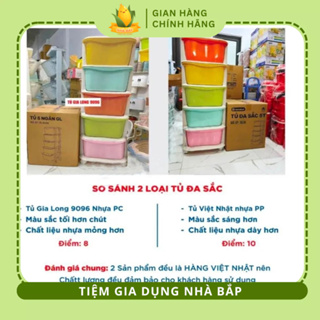 Tủ Nhựa Đựng Đồ Đa Sắc Việt Nhật, Kệ Đựng Đồ Đa Năng 5 Tầng Có Bánh Xe