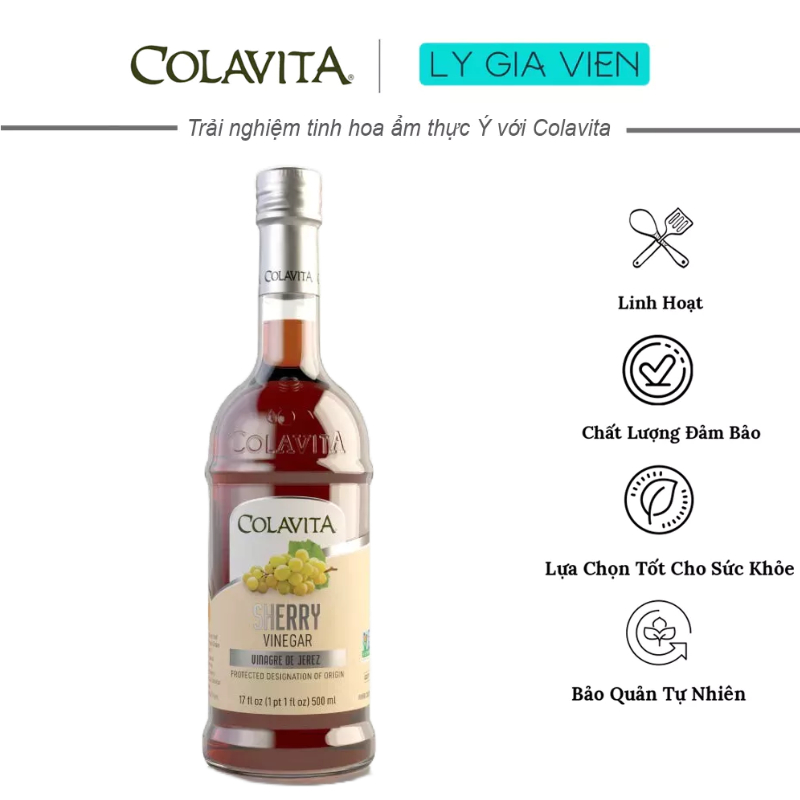 Giấm Rượu Vang Ngọt Colavita Sherry Wine Vinegar Xuất Xứ Ý