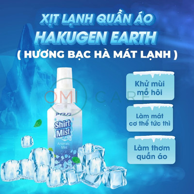 Xịt Lạnh Quần Áo Làm Mát Cơ Thể Hakugen Nhật Bản Nhiều Mùi Hương 100ml