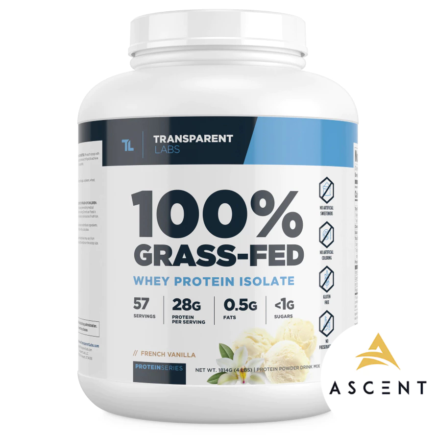 100% Grass-Fed Whey Protein Isolate '' Transparent Labs '' : 4lbs 57 lần dùng