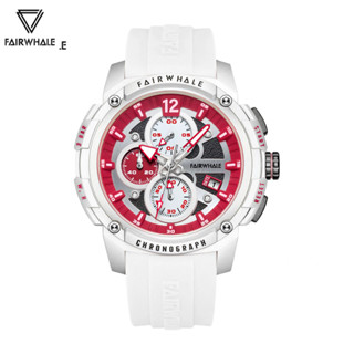 Đồng hồ Mark FairWhale 4360 thể thao 6 kim mặt size 44mm dây silicon chống nước 3 ATM,đồng hồ đeo tay thạch anh bấm giờ