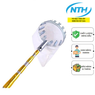 Đầy đủ các loại sào vợt hái trái cây trên cao loại 4m - 6m chắc chắn cứng cáp có thể rút gọn kèm vợt hái.