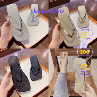 Dép lê bệt kẹp xỏ ngón kim tuyến
