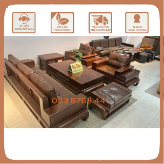 Sofa đối kiểu chân đùi gà gỗ sồi nga 100% - hàng cao cấp gỗ dày, to sơn pu - nội thất phòng khách