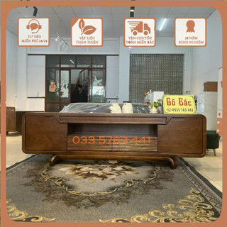 Kệ tivi, vô tuyến gỗ sồi kiểu dáng chân xoán mới nhất 2024, kích thước 1m8 hoặc 2m hoặc kích thước theo yêu cầu