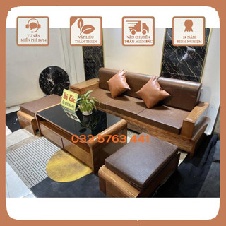 Ghế sofa gỗ chân uốn loại 1 văng gỗ sồi Nga cho phòng khách nhỏ giá gốc tại xưởng - ghế sofa gỗ 100%