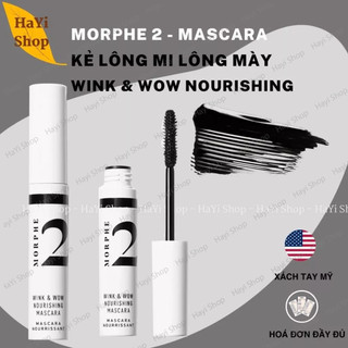Mascara morphe 2 kẻ & dưỡng lông mi lông mày màu đen- wink & wow nourishing - chai mini 8g