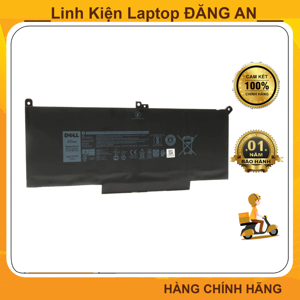 Pin Laptop Dell 7280 7480 F3YGT DÀI 60WH - 4 CELL Latitude 7280 7290 7390 7480 7480 E7280 E7390 E748