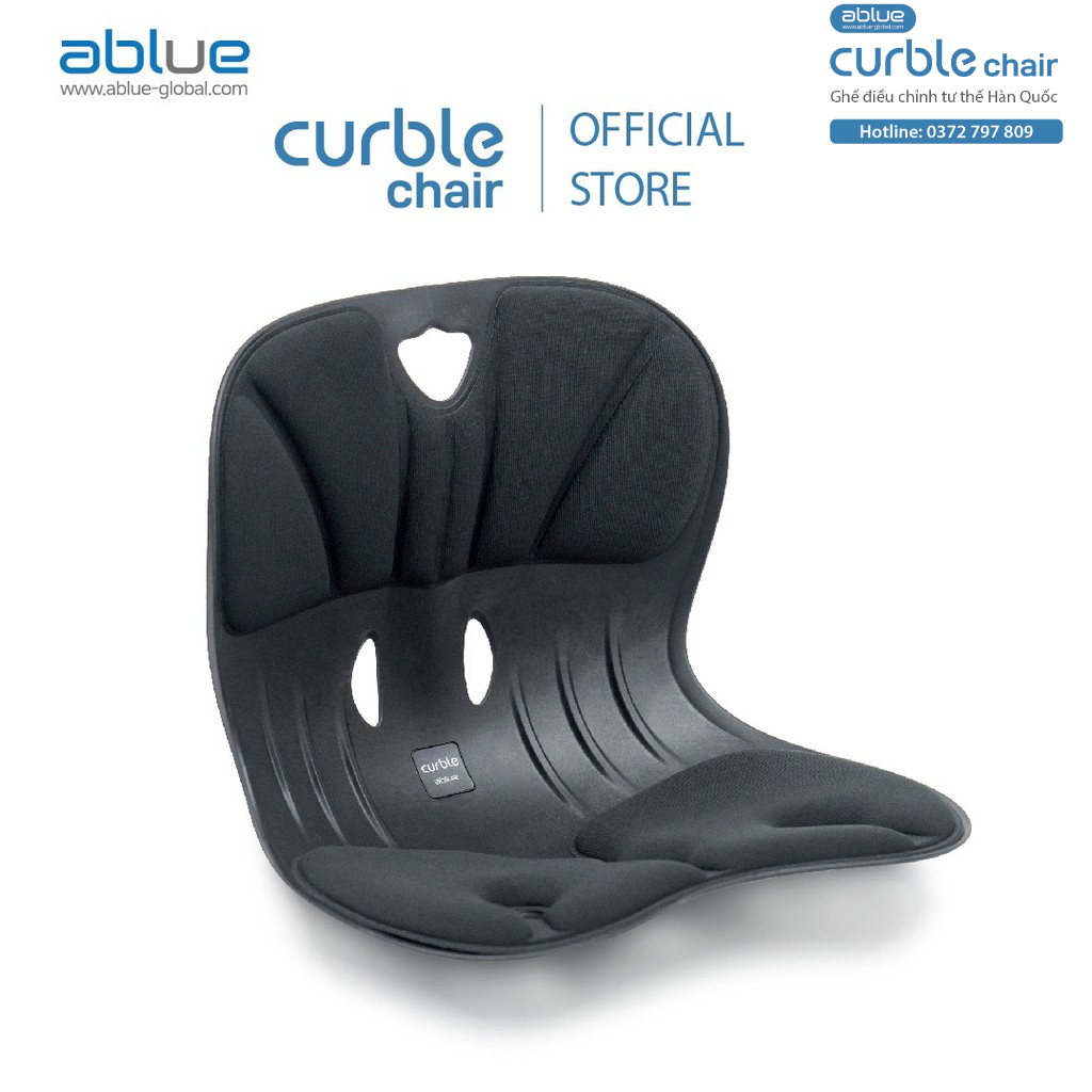 Ghế Curble Wider đen - Ghế điều chỉnh tư thế, chống gù lưng Hàn Quốc