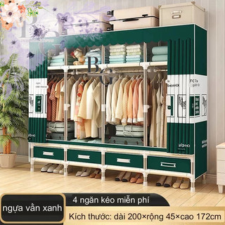 Tủ quần áo tủ vải đựng quần áo tủ quần áo sắt Tủ vải Khung thép không gỉ Tủ quần áo ngăn kéo để đồ
