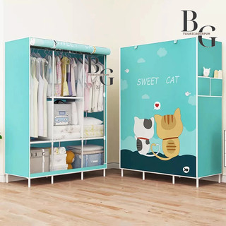 Tủ quần áo vải tủ vải khung thép 3d 3 buồng 6 ngăn TUVAIBUIAN tủ lắp ráp đa năng tủ treo đựng quần áo vải sinh viên