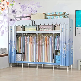 Tủ quần áo Tủ Vải kệ vải Đựng Quần Áo Khung Gỗ Bọc nhựa  3 Buồng  Tủ Vải Đựng Quần Áo 4 buồng 8 ngăn