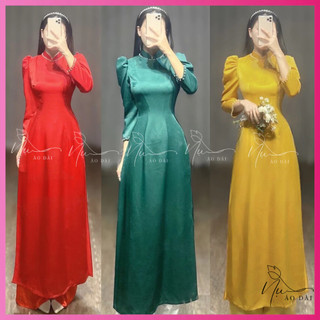 Áo dài truyền thống tay lỡ,  có đính hạt trai sang trọng, phù hợp làm quà tặng 8/3 , 20/10, 20/11