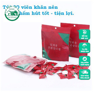 Khăn giấy nén hàn quốc cao cấp mifan khăn 24x30cm - loại dày 2 lớp - mang đi du lịch, công tác tiện lợi