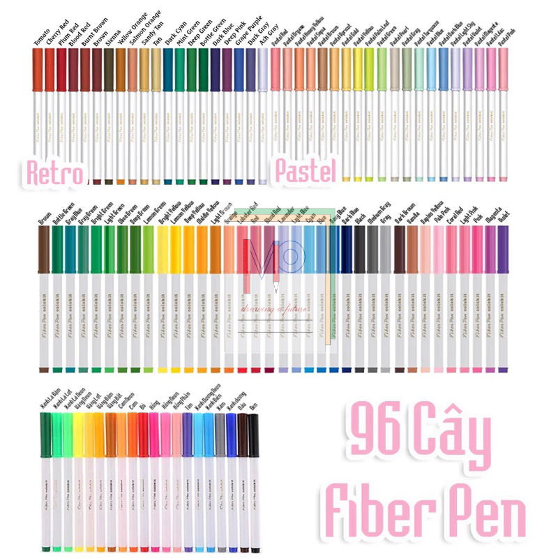 Bút lông màu Fiber Pen Thiên Long Colokit - Combo bút lông màu 40/56/60/76/96 màu, ngòi cao cấp, dễ dàng rửa sạch
