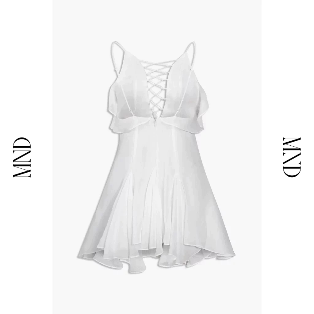 MACHNHADUONG - Đầm chiffon 2 dây đi biển hở lưng dáng xoè đan dây trước ngực - PAMELA DRESS