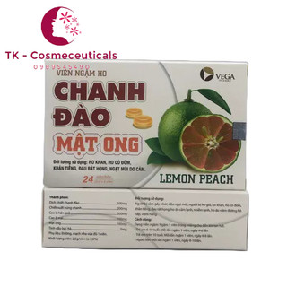 Viên Ngậm Ho Chanh Đào Mật Ong, Ho Khan, Ho Có Đờm, Ngạt Mũi Do Cảm - Hộp 24 Viên