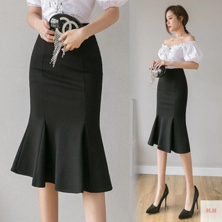 Chân váy xòe Ulzzang đuôi cá dáng dài tôn dáng cực xinh chất Umi co giãn