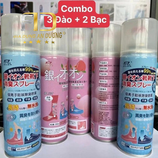 [COMBO] 5 Chai xịt Khử Mùi Giày Nano Bạc Diệt Khuẩn Ngăn Ngừa Hôi Chân Lưu Hương 24h