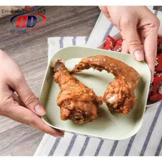 Set 8 đĩa nhựa lúa mạch vuông,đựng bánh kẹo, nhiều màu #giadunganduong