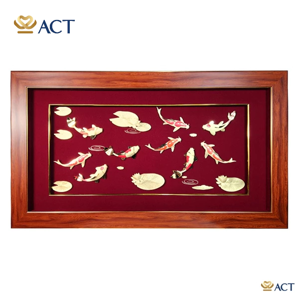 Tranh Cửu Ngư Dát Vàng 24k ACT GOLD ISO 9001:2015