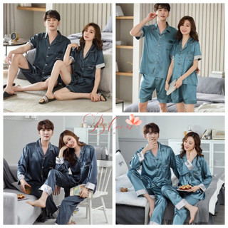 Pyjama nam nữ lụa thoáng mát đồ mặc nhà pijama lụa cao cấp đồ ngủ đôi sang trọng đồ cặp