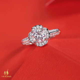 Nhẫn nữ bạc 925 đính kim cương nhẫn tạo Moissanite cao cấp kiểm định GRA trang sức bạc nữ sang trọng