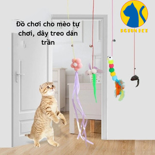 Đồ chơi cho mèo tự chơi dây treo dán trần nhà, đồ chơi mèo đuổi bắt