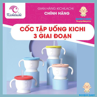 (Tặng cọ rửa ống hút) Cốc tập uống nước, uống sữa, tập hút 3 giai đoạn tiện lợi cho bé có vạch chia ml BB95