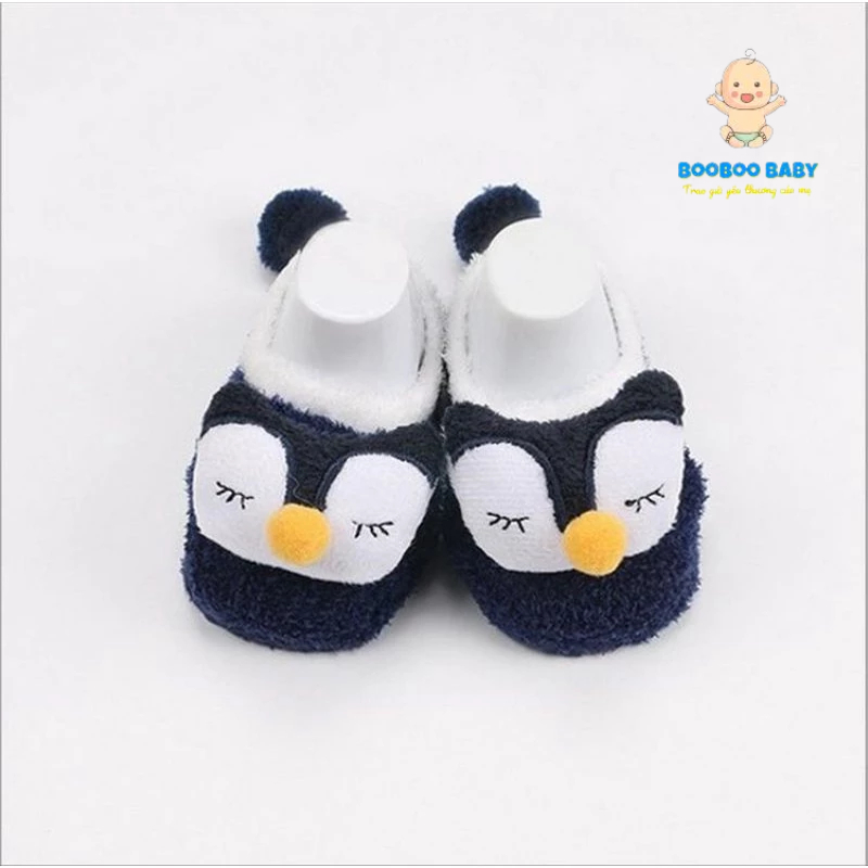 Tất len lông xù, tất tập đi 3D hình thú đáng yêu có chống trượt cho bé